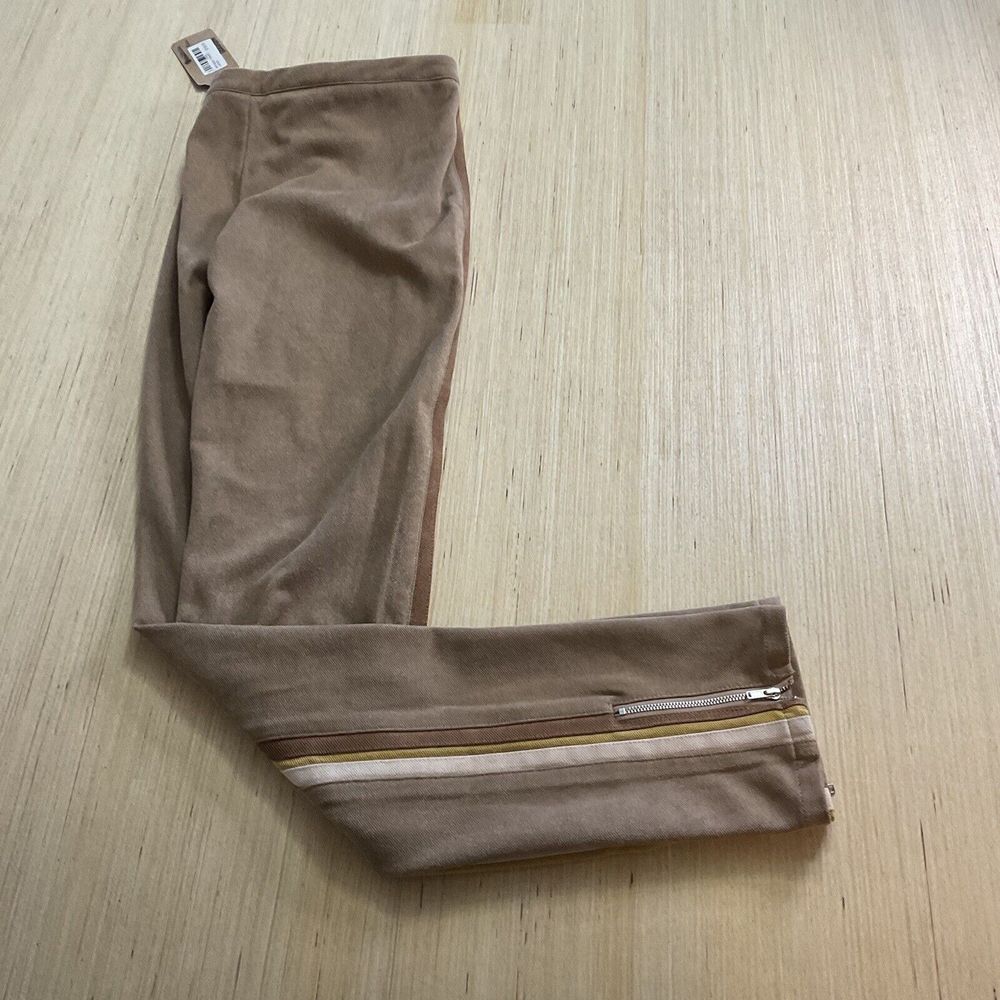 Wild Honey Taupe Jeggings Pants Size Large Zipper Leg Stripe Accent New
